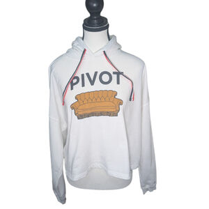 PIVOT! FRIENDS TV Show Graphic Hoodie – White Cropped Pullover – Women’s Size L